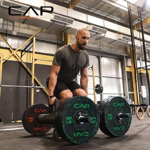 CAP 2-inch Olympic Bumper Plate Weight Set | 100-370 lbs | Multiple Colors | Storage Rack Optional - Image 5
