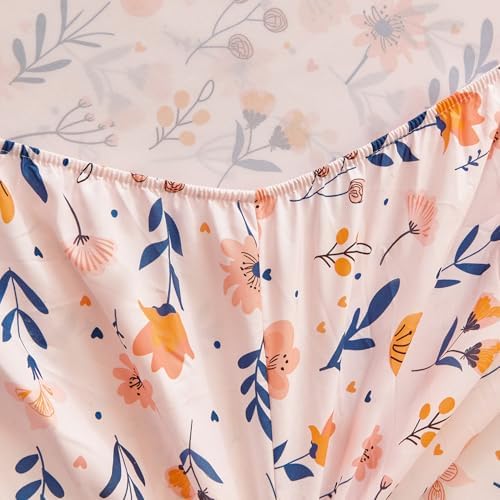 WINLIFE Kids Twin Sheet Set 3-Pieces Botanical Leaves Floral Printed - Image 7