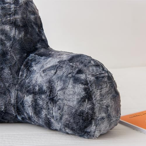 A Nice Night Gray Reading Pillow, 18.5" Bed Wedge Pillows with Arms - Image 4