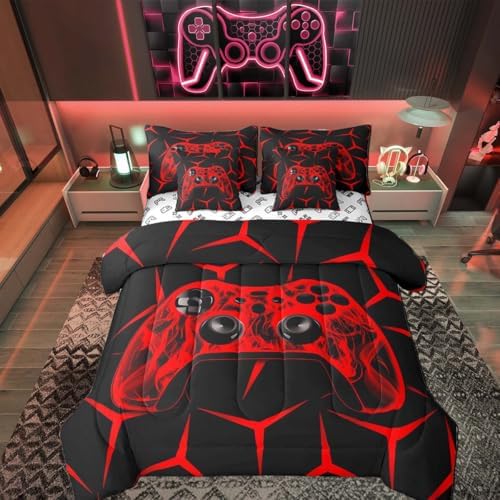 Feelyou Gamer Bedding Set Gamepad Comforter Set with Sheets 7 Piece by Feelyou