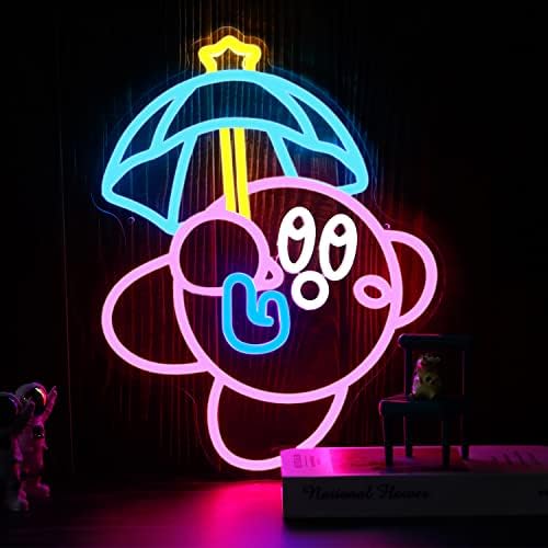 Gaming Neon Sign USB Powered for Game Room Decor, Japanese Anime Neon Sign Dimmable LED Neon Light Sign for Kids Room Man Cave Wall Art Birthday Gift Kirbee 16.1 * 12.8 Inches - Image 3