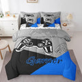 Feelyou Gaming Bed in a Bag for Boys Teen Video Game 7 Piece Bedding Set King Size for Kids Gamer Comforter Set with Sheets for All Season Gamepad Home Decor Bed Set Blue Black Grey by Feelyou