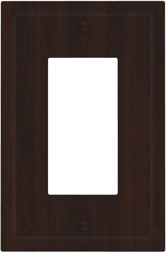 Decorative Outlet Covers Rustic Vintage Dark Brown Wood Grain 1 Gang Rocker Light Switch Covers Single Gfci Wall Plate Electrical Receptacle Switchplate Plug Faceplate for Farmhouse Decor by JOOJIAO