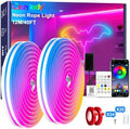 Cozylady 12M(2 Roll 6M) RGB Neon Lights LED Rope Light,40ft Waterproof Bluetooth APP Remote Control Music Sync Strip Light,24V Flexible DIY Silicone Light for Bedroom Home Indoor Outdoor Decor(40ft) by CozyladyInc