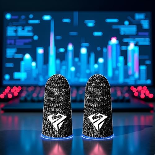 2Pcs Black for Pubg Mobile Games Gaming Finger Sleeve Breathable Fingertips Sweatproof Fingertip Gaming Sleeve for Mobile Cove Cell Phone Gaming Finger Sleeves Gaming Accessories - Image 2