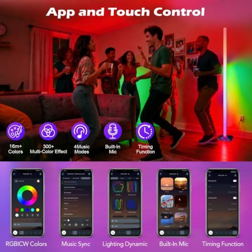 RGB+IC Floor Lamp, RGB Color Lamp with 3 Controls (3-Section, 1 Pack) - Image 3
