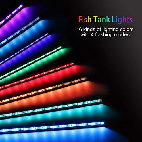MQ 8 in Submersible LED Aquarium Light, 1.2W Color Changing Fish Tank Light with Remote Control, IP68 Crystal Glass 9 LEDs Lights Bar, for Fish Tank 10-15 inch - Image 5