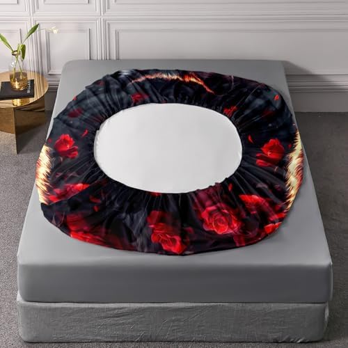 HOSIMA Floral Wolf Bedding Set Twin for Teen,1 Fitted Sheet+2 Pillowcases. - Image 6