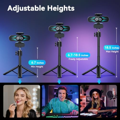 EMEET C60E Dual 4K Webcam for Streaming with Tripod, Wide-Angle & Telephoto - Image 3