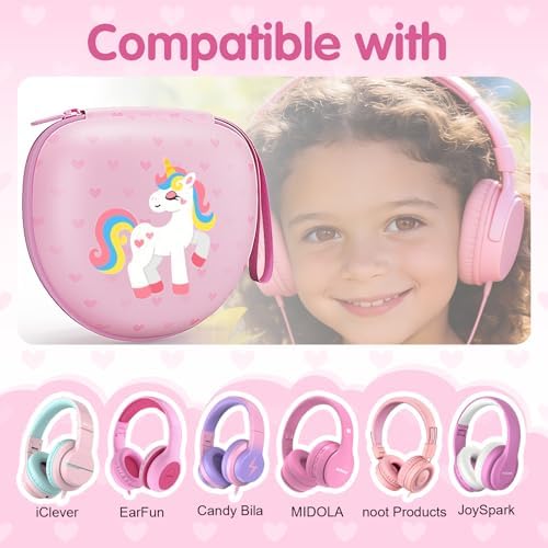 Kids Headphones Case for Folding Headphone, Star Pink(Case Only) - Image 2