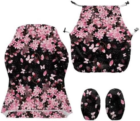 Butterfly Gaming Chair Cover with Armrest Covers Cherry Blossom Office Chair Seat Covers Stretchable Desk Chairs Slipcover for Home Decor, Office Furniture Protectors - Image 2