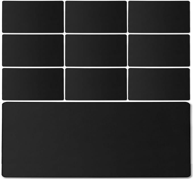10 Pack 31.5" x 15.7" Waterproof Fabric Desk Pad, Black | Rubber Anti-Slip Base Stitched Edges No Curling Fits Laptop Keyboard and Mouse Smooth Office Mat Large Mouse Pad Work Game by CustomerFirstServiceFirst
