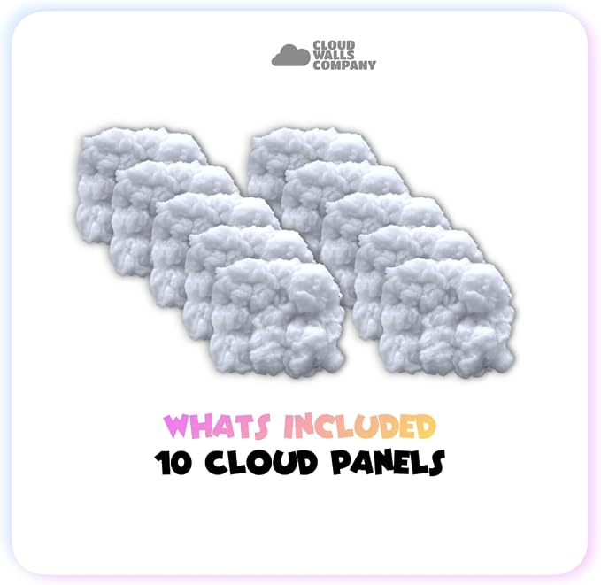 Fluffy Cloud Wall Panels | LED Cloud Ceiling Set - Peel & Stick 3D Panels | 10 Panels - Acoustic Wall Panels - Image 8