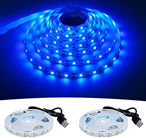 5V USB Blue 460-465nm LED Strip USB Powered 13.12ft/4M(2pcs x 6.6ft) by GOMING