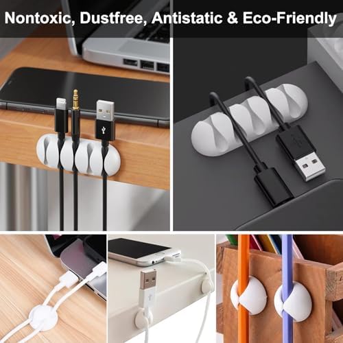 137PCS Cable Management Kit 4 Cable Sleeve Split 100 Cable Zip Ties 10 Cable Clips 15 Adhesive Wall Cable Tie 10 Cable Zip Tie for TV Computer Office Home Under Desk - Image 6