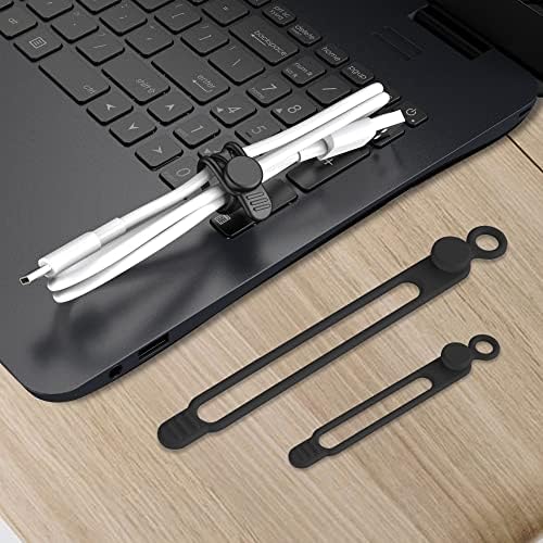 Silicone Cable Ties, Cord Organizer Cable Management,2Sizes-Black - Image 7