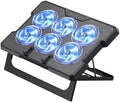 MOKURU Laptop Cooling Pad, Laptop Cooler with 6 Quiet Fans Up to 17.3 Inch Heavy Notebook Cooler Stand, 8 Levels of Tilt, Two Levels of Height Adjustable (Black) by MOKURU