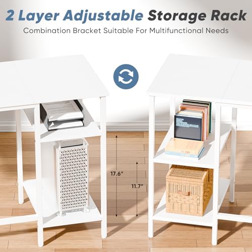 DUMOS 62 Inch L Shaped Computer Desk with Charging Station - Image 6