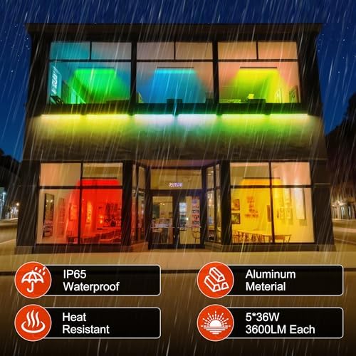Smart LED Linear Wall Washer Light, 40 Inch Bluetooth Multi-Mount Pendant Light Versatility Hanging Fixtures, RGBCW 180W Dimmable Chandelier for Wall Washing, Adjustable Heigh - Image 7