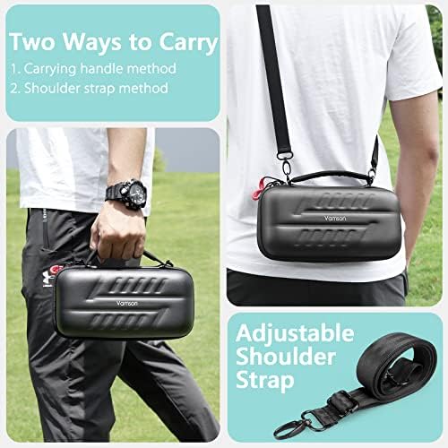 Vamson Carrying Case for Nintendo Switch/Switch OLED, Hard Shell Travel Protective Case Fit Original Charger AC Adapter Accessories, Storage Messenger Bag Backpack with Strap Holds 30 Game Cards VP816 - Image 6