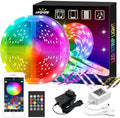 LED Strip Lights 100ft, Bluetooth and APP Control, Multicolor RGB Light Strips, Music Sync Color Changing for Bedroom Indoor by APSPOW