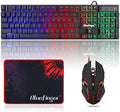 BlueFinger RGB Gaming Keyboard and Backlit Mouse Combo, USB Wired, LED Gaming Set for Laptop PC Computer Game and Work by BlueFinger