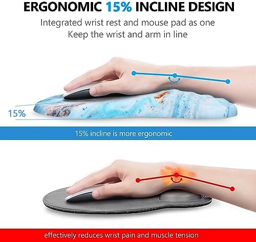 Ergonomic Mouse Pad with Wrist Support and Keyboard Wrist Rest Set - Image 2