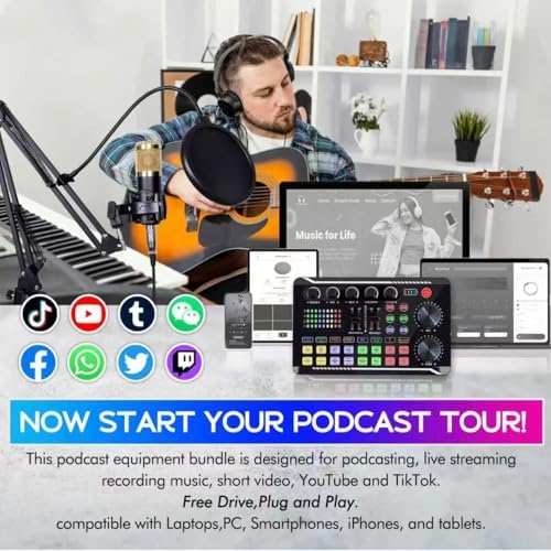 Also GO Podcast Equipment Bundle, F998 Audio Mixer with BM800 Microphone - Image 7