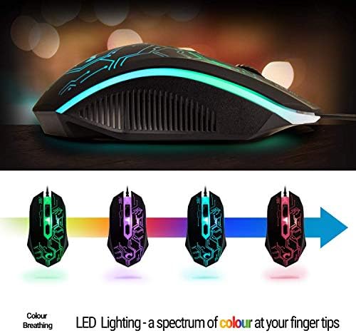 Gaming Keyboard and Mouse and Mouse pad and Gaming Headset, Wired LED RGB Backlight Bundle for PC Gamers and Xbox and PS4 Users - 4 in 1 Edition Hornet RX-250 - Image 6
