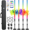 4Pack TL-130Pro RGB LED Tube Lights 4ft Stand with Case 5000mAh Battery Powered APP Control Music Sync 500+ Effects dj Lights Stick for Parties Studio Photography Wedding Booth Stage Lighting by ZDMDRGB