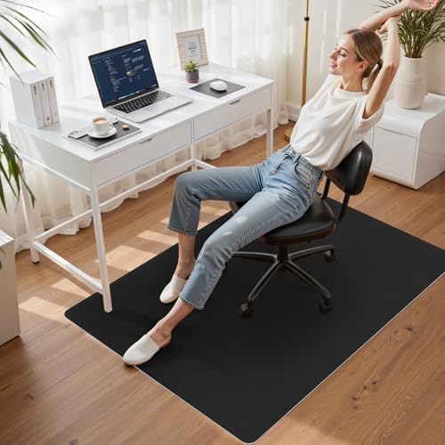 Sycoodeal Office Chair Mat for Hardwood Floor, Floor Mat Slip Resistant for Office Computer Gaming Chair,Heavy Duty Floor Protector for Rolling Chairs,Black(48"x55") - Image 4