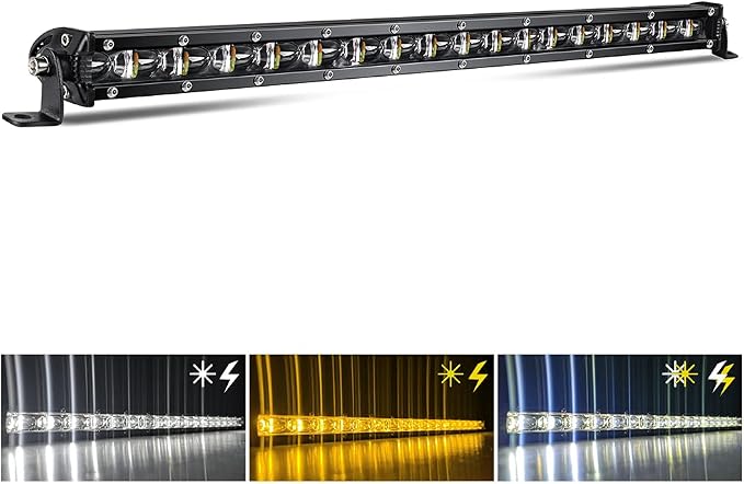 CO LIGHT Led Light Bar Single 20 inch Slim Single Row Lightbar Driving Combo Beam Off Road Fog Work Lights with Mounting Brackets & 6D Reflectors for Truck, Car, Cabin, Boat, ATV, UTV by COLIGHT