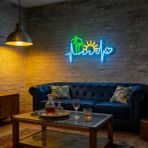 Sunset Neon Sign Sunrise Tropical Neon Light Sun Wave Signs for Wall Decor - Image 3