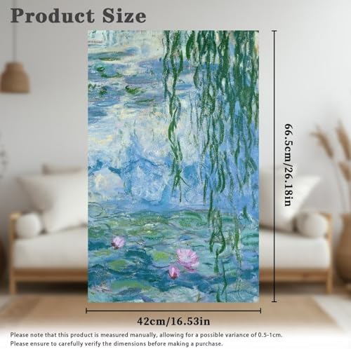 Headrest Cover for Small Recliner 3 Pcs - Waterproof Stretchable Slipcover with Non-Slip Back & Fixing Nails, Washable Fabric Protector (Fits Most Chairs) Pond Water Lilies Print - Image 6
