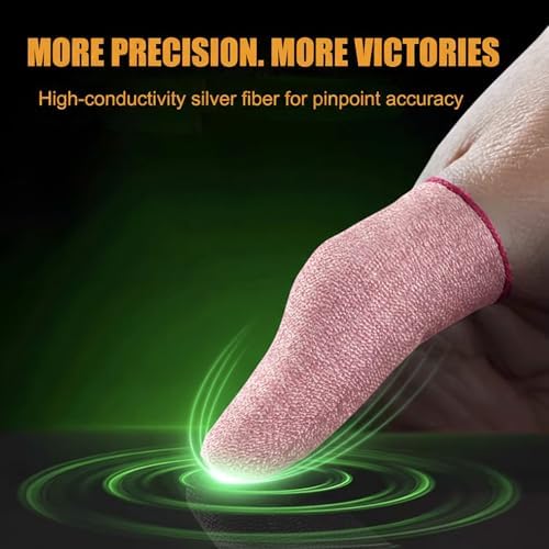 10Pcs Gaming Finger Sleeves for Mobile Phone & Tablet,Silver Ion Fiber – Ultra-Thin, Breathable Anti-Sweat Thumb Gloves. Zero Drag Precision for Game Like PUBG, COD Mobile, Roblox - Image 4