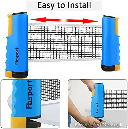 FBSPORT Ping Pong Paddle Set, Portable Table Tennis Set with Retractable Net,Rackets,Balls and Carry Bag for Indoor/Outdoor Games - Image 3