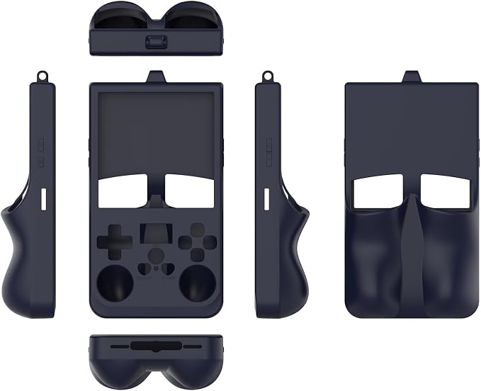 2-Pack Compatible with R36 Max Handheld Game Console Case, Slim Soft Silicone Full Protective Case Cover for R36 Max Accessories (Black+Blue) - Image 9