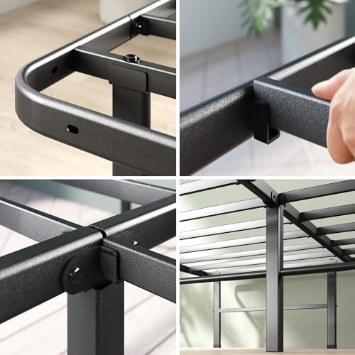 Zinus 14 Inch Rumi Metal Bed Frame, No Box Spring Needed, Black, King - Image 4