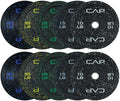 CAP 2-inch Olympic Bumper Plate Weight Set | 100-370 lbs | Multiple Colors | Storage Rack Optional by CAP