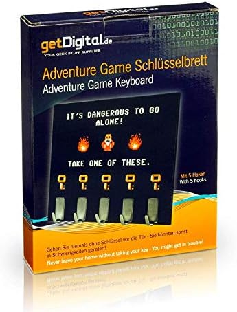 getDigital Dangerous to Go Alone Key Rack - Geeky Home and Office Decor Wall-Mounted Key Holder with 5 Metal Hooks - 21 x 16 cm - Image 7