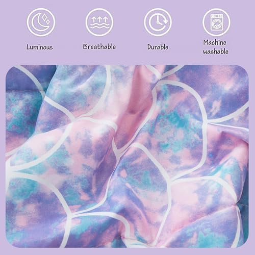 Full Size Bedding Sets for Girls - 4 Pieces Mermaid Full Comforter Sets - Image 6