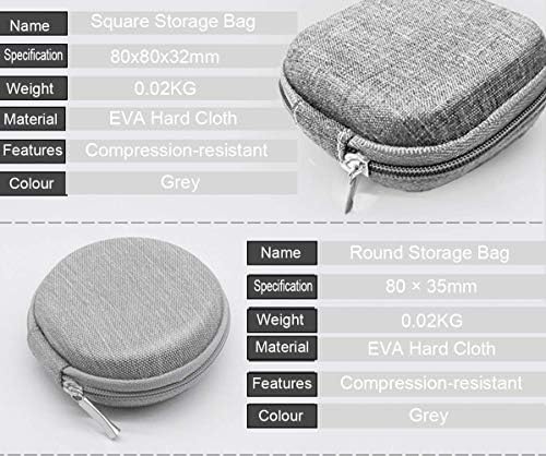 2 Pack Earphone Earbuds Headset Headphone Carrying Case Holder Mini Storage Organizer Box Container Coin Pouch Wallet for MP3,Bluetooth Ear Buds,USB Data Line Cables,Keys,Electronics Protective - Image 6