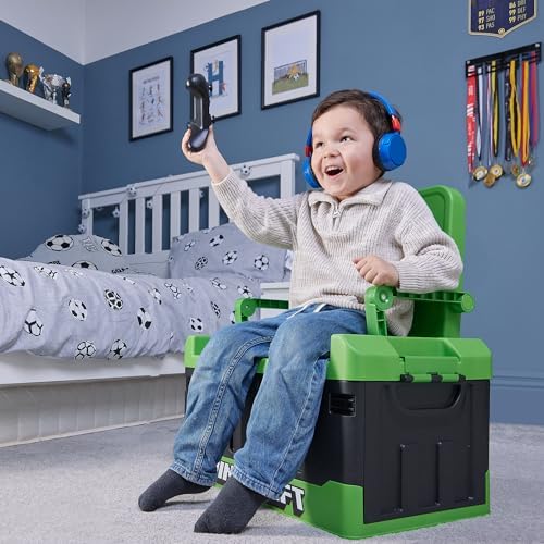 Numskull Minecraft 2-in-1 Toy Storage Box & Folding Chair - Gaming Accessory Organizer with lid and handles for Family Rooms, Official Minecraft Merchandise - Image 6