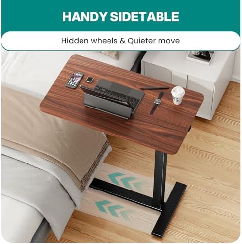 OLIXIS Overbed Table, Bedside Table, Mobile Standing Desk for Apartment - Image 5