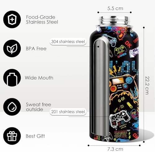Gaming Gamer Gifts 32oz Gamings Gamepad Water Bottles, Gamers Gifts for Kids Teen Game Boys Son Adults Gaming Tumbler Presents Gamers Birthday Party Christmas Game Decor Gift Gamer Cup - Image 7