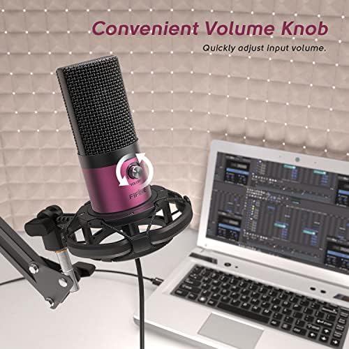 FIFINE T669 Rose Red Podcast Microphone Kit with Boom Arm for Recording - Image 3