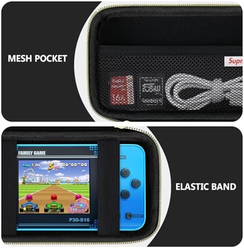 Supmay Carrying Case Compatible with WELLST·G Handheld Game for Kids -Preloaded 220 Retro Video Games, Portable Gaming Player Storage Holder Travel Bag with Mesh Pocket for USB Cable, Black - Image 5