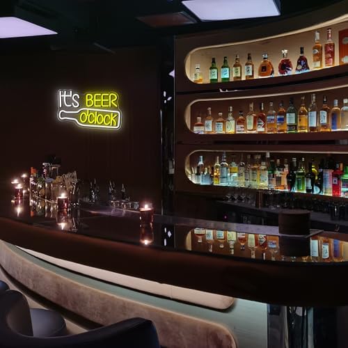 Mutank It'S Beer O'Clock Neon Sign, Beer Neon Light USB Powered LED Dimmable, for Bar Game Room Nightclub Restaurant Beer Sign Men'S Cave Garage Court Decor(15.7 * 9.8 In) - Image 4