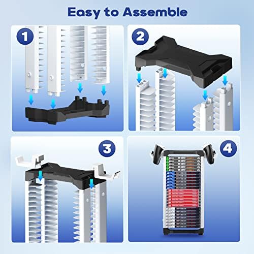 Nargos Video Game Storage Tower Universal for PS5/PS4/PS3/PS2/Xbox One/Xbox 360 And Xbox Series X/S/Wii/Switch/Switch 2 Game Cases, DVD And Blu-Ray Disks, Organizer Para Juegos, Regalo Gamer (23 Pcs) - Image 3