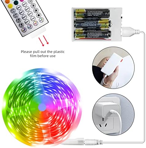 RUISHINE Battery Operated LED Strip Lights 32.8ft, Battery Powered Led Strip Lights for Bedroom Color Changing APP Remote, USB Led Lights for TV, Room, Kitchen, Party - Image 2